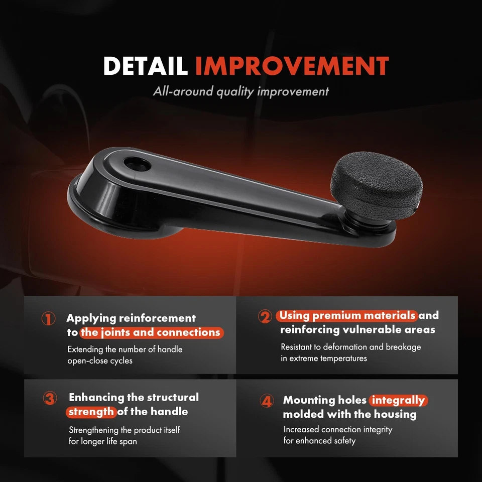 左侧或右侧黑窗曲柄适用于 Mack CHU CV CXP CXU GU7 GU8 CH — 第 3/4 张图片