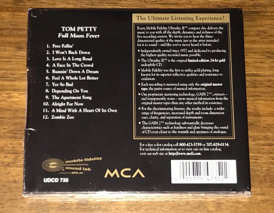 TOM PETTY ~ FULL MOON FEVER ~ MFSL ULTRADISC II 24 KARAT GOLD CD ~ STILL SEALED! — 第 4/4 张图片