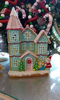TK Maxx Weihnachten Zuckerstange Iced Gingerbread Light Up Pink & Mint Turmhaus