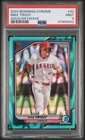 2024 Bowman Chrome Aqua RayWave Refractor #82 Mike Trout /199 | PSA 9 Mint |