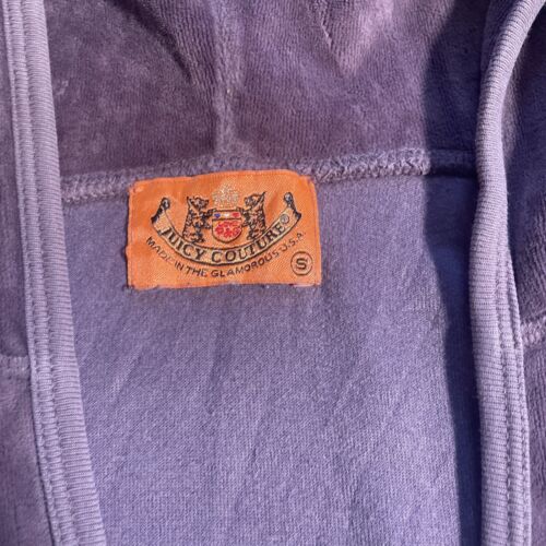 Juicy Couture Adult Small Purple Pullover Hoodie Sweater Orange Label Faded * - Picture 3 of 14