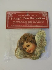 New 1984 Vintage Merrimack Publishing Corp.6 Angel Cherub Ornaments Hong Kong 