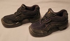 Revolution DanceWear BLACK Hip-Hop Sneakers Leather Mesh Size 2 AD Med.Style 991