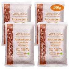 [500g 4p]Adsorbco Rechargeable Desiccant Packs, Indicating Silica Gel Packets