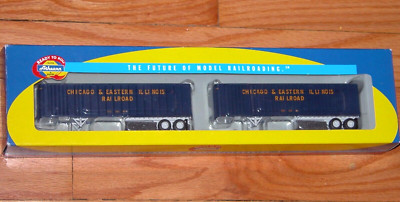 HO ATHEARN 70967 40' EXTERIOR POST Z-VAN TRAILERS (2) CHICAGO & EASTERN ILLINOIS