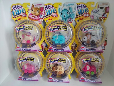 SET OF 6 - LITTLE LIVE PETS Lil' Mouse new Sealed Series #1 2014