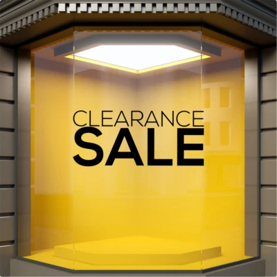 38K VINYL GRAPHICS CLEARANCE SALE Shop Window Sticker Retail Promotion Display Vinyl Decal