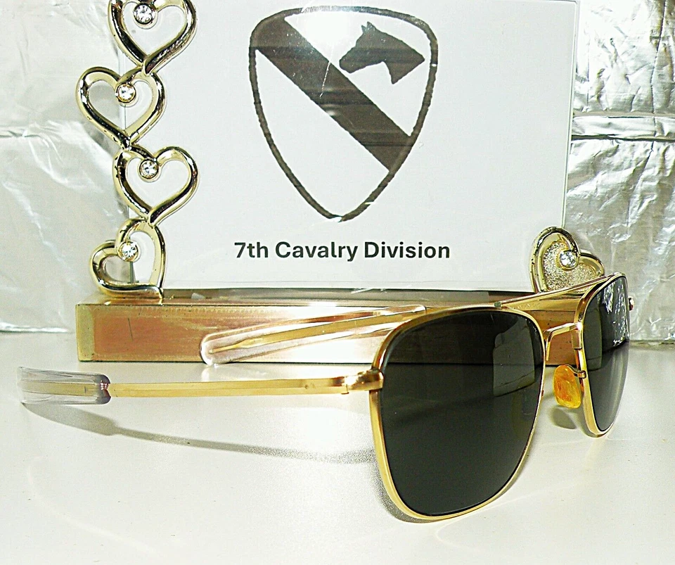 MINT ARMY 60s AMERICAN OPTICAL AO 12K GF HGU-4/P AVIATOR SUNGLASSES BOX 22 RE RB - Image 2 of 4