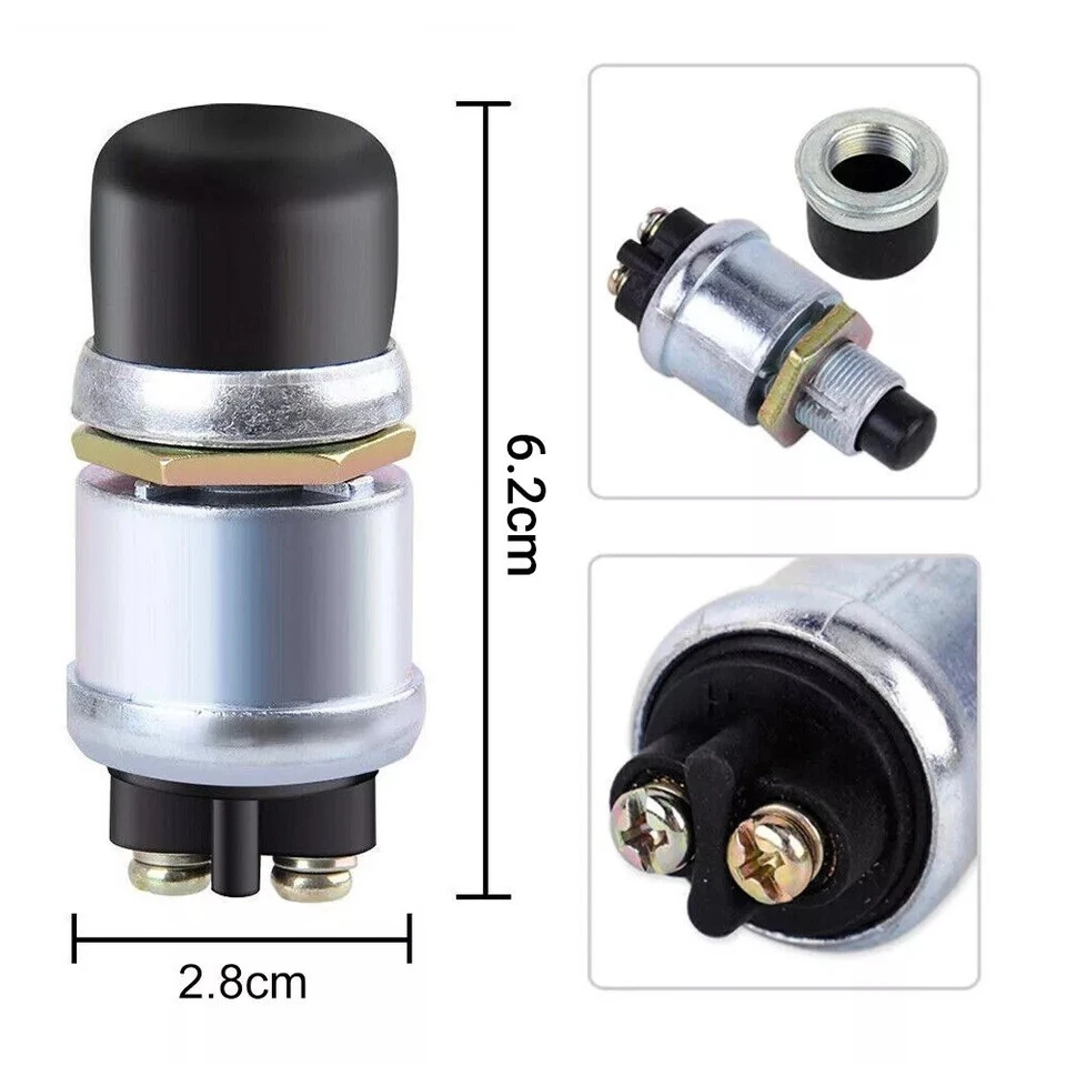 Push Button Engine Starter Switch 12V 50A Diecast Aluminium Waterproof Momentary - Image 2 of 4