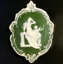 STUNNING WOMENS CUPID PLATE GERMAN JASPERWARE CAMEO DOUGH ON DOUGH