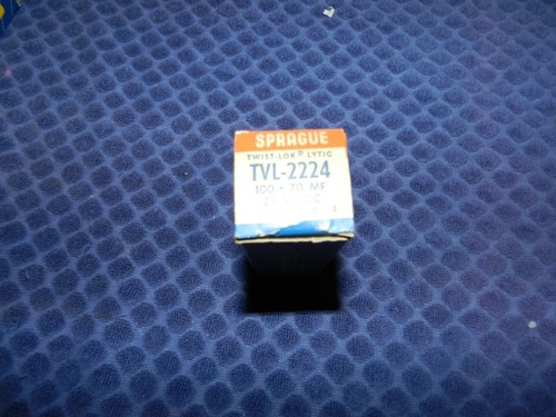 Sprague twist-lok lytic tvl-2224 100+70mf 25 wvdc capacitor NOS - Picture 6 of 7