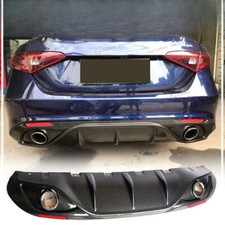 Carbon Rear Bumper Diffuser W/ Exhaust Tips Tailpipe 17-19 For Alfa Romeo Giulia