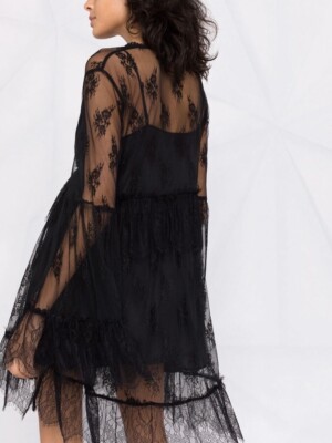 Pinko Anguillara Lace Empire Dress in Black Size 2 | eBay