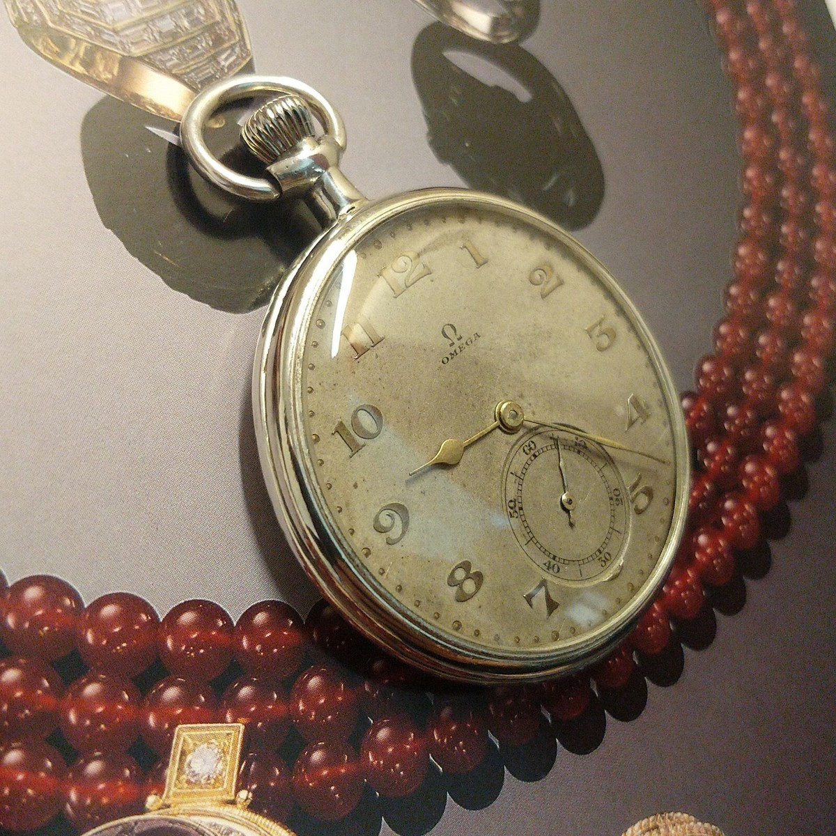 Antique Extra Slim Omega Pocket Watch Silver