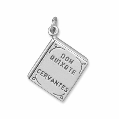 Book Charm Antiqued Sterling Silver Don Quixote Cervantes Book Charm Antiqued Sterling Silver Don Quixote Cervantes