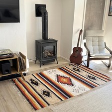 Mexican Throw Blanket Southwest Baja Oaxacan Diamond Cabin Blanket Decor