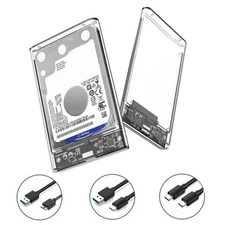 USB Type C Transparent 2.5 Inch External Storage Case SATA to USB 5Gbps HDD SSD 