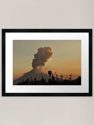 Ausbruch eines Vulkans auf Sumatra, I gerahmtes Wandbild Poster Leinwanddruck Bild
