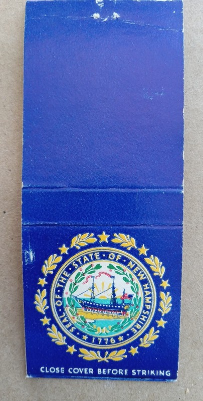 Bean Jeffery NH Stateof New Hampshire Match Book Cover