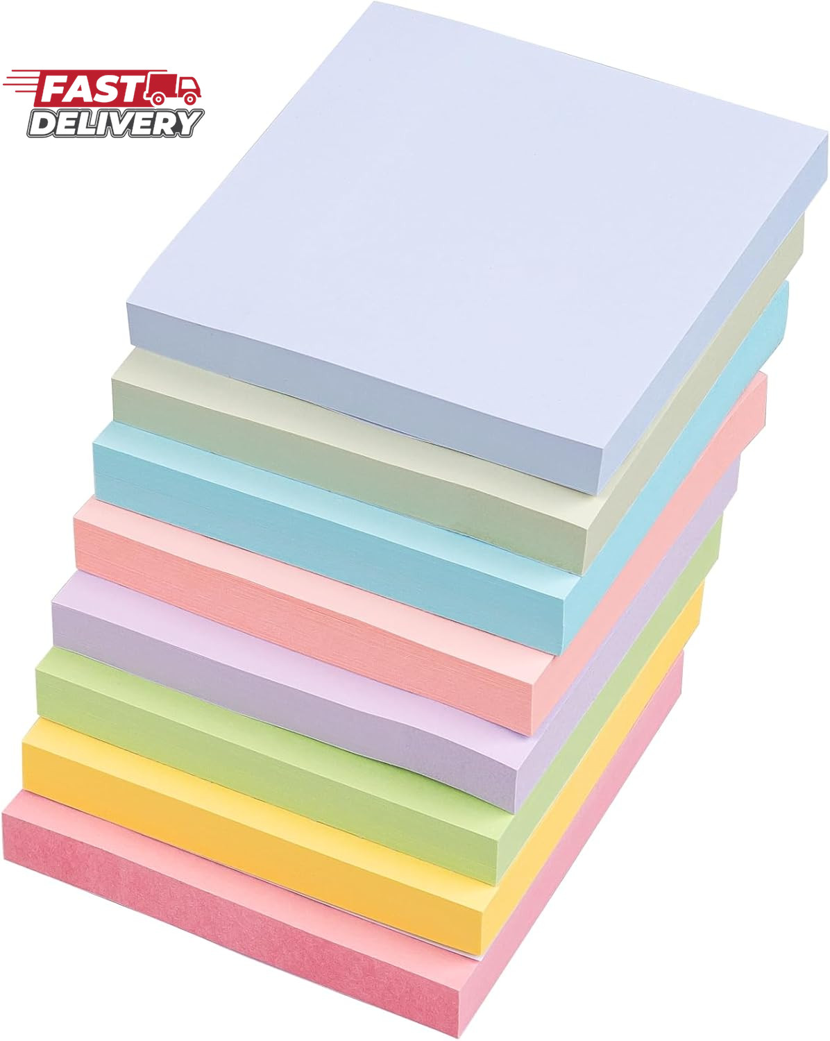 Sticky Notes 3X3 Inches, 8 Pads, 800 Sheets, 8 Color Sticky Note Pads, Premium S-image