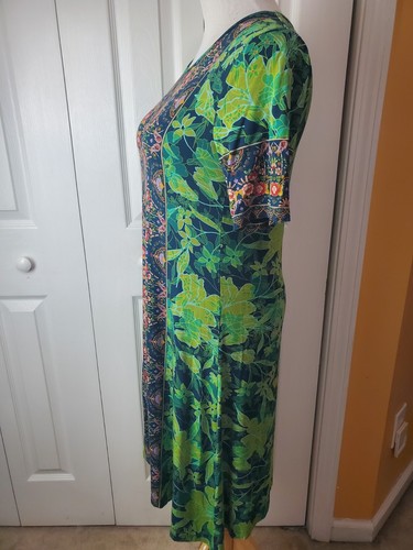 Vestido para mujer Johnny Was talla pequeña verde floral - Imagen 5 de 12