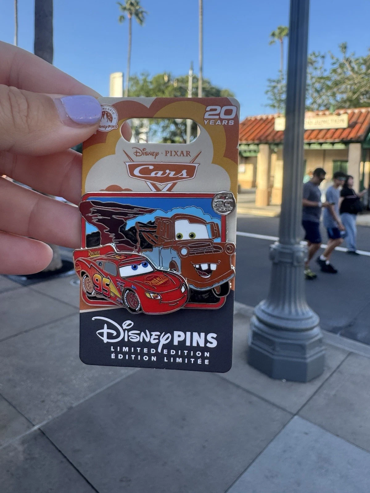 Disney Parks Cars Pixar Lightning McQueen And Mater 20th Anniversary Pin WDW LE