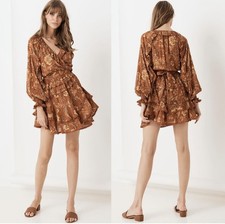 Spell & The Gypsy Collective Aurora Long Sleeve Playdress Mini Wrap Dress XS