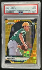 2025 Panini Prizm Max Muncy RC Prizm Premium Box Gold Rookie #/4 A's PSA 9