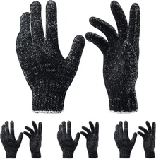 4 Pairs 8 Pcs Exfoliating Gloves for Shower - Premium Bath - Black 