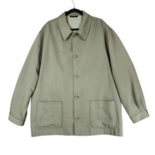 Lineage Mens XL Button Up Blazer Jacket Beige Made in Turkey Preppy Lightweight