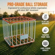 Basketball Cart Stainless Steel Indoor Outdoor Exercise Movable with Wheels