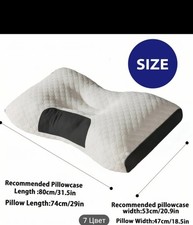 1 Soft Woven Neck Massage Bed Pillow Adjustable Ergonomic Orthotic
