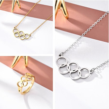 Giochi Olimpici Invernali Milano 2026 Ciondolo Collana Oro Argento Cinque Cerchi