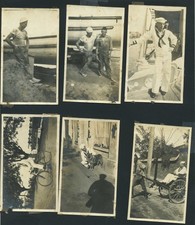 Vintage WWII 1940s Lot of 6 Photos Sailor Navy Rickshaw Asia Overseas