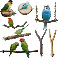 8PCS Natural Bird Perches for Cage, Parakeet Perches Set, Birds Toys, Natural Wo