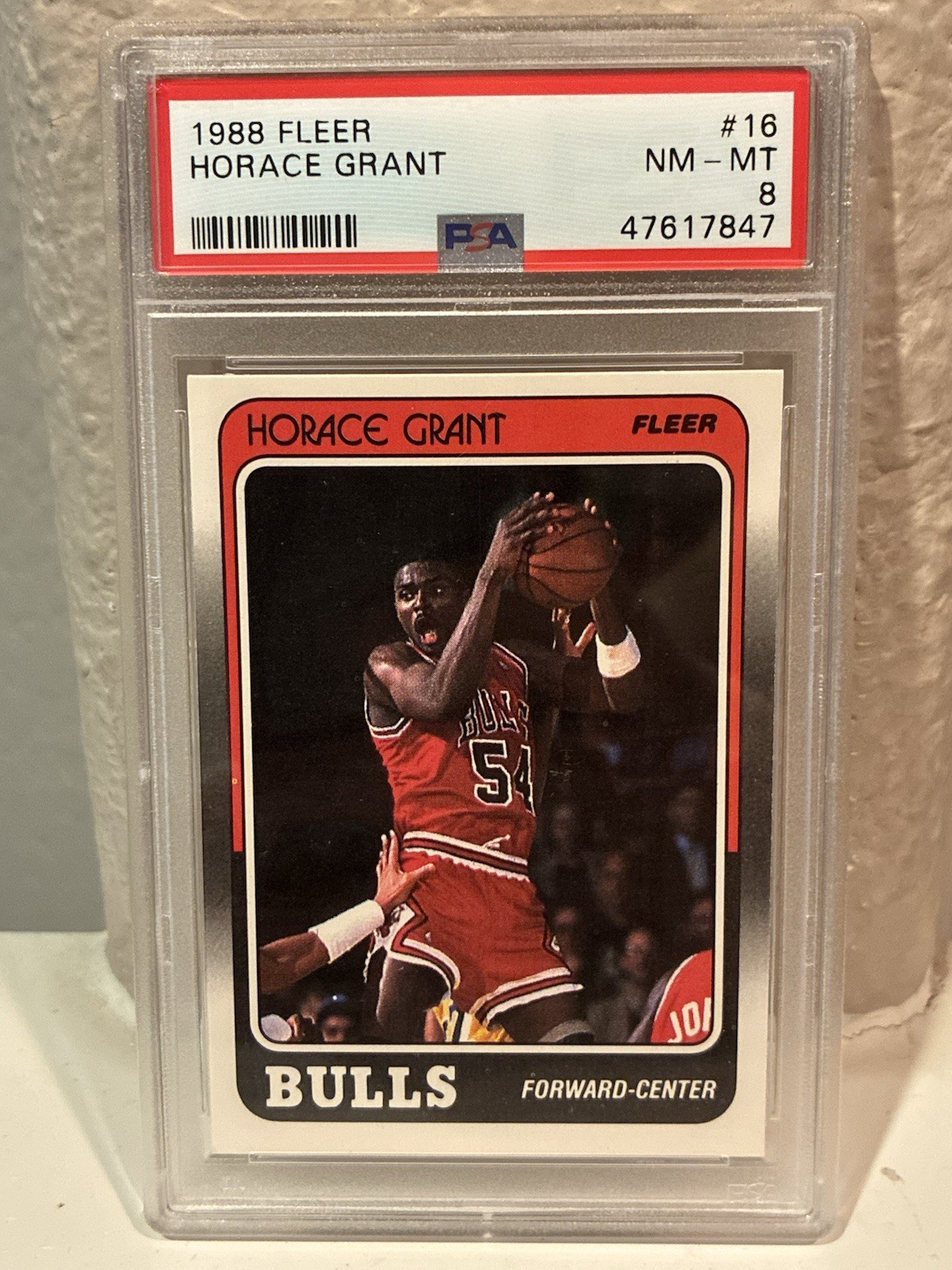 1988-89 Fleer Basketball #16 Horace Grant Chicago Bulls PSA 8 Rookie