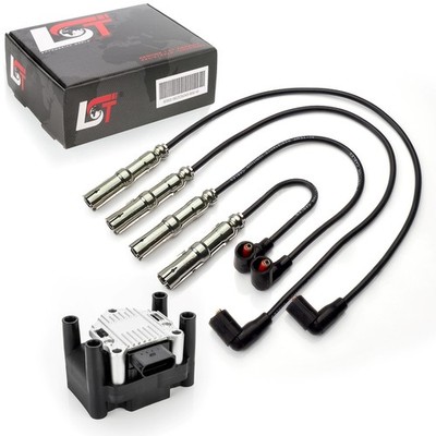 Ignition Lead Set + Ignition Coil Module Ignition for Audi A3 8L 1.6