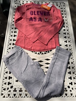 NWT Gymboree Girls Size 10 Set Smart As A Fox Long Sleeve Shirt & Grey Pants LOT