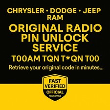 Chrysler Radio Code Unlock T00am T00 T00qn Serial Based Fast Chrysler Radio Code Unlock T00am T00 T00qn Serial Based Fast