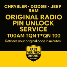 CHRYSLER✅ JEEP✅ DODGE✅ RAM✅ RADIO UNLOCK CODE T0MYD TM9 T00BE T00AM T00 TVPQN ✅