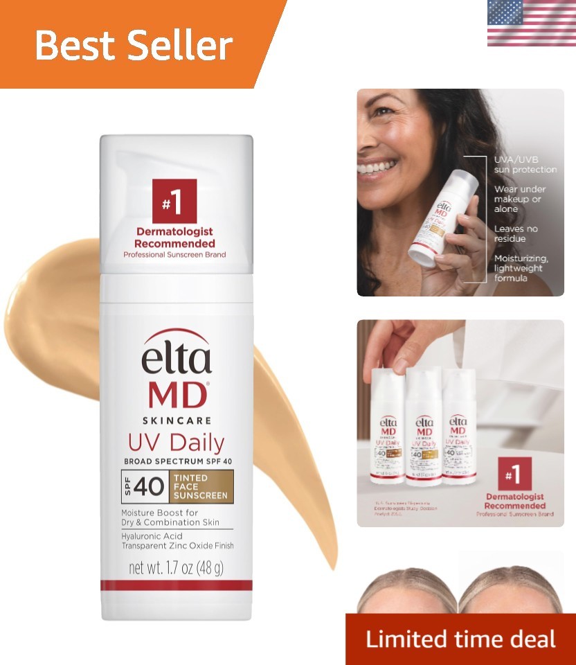 Fragrance-Free Tinted Sunscreen with Zinc Oxide for Daily Hydration - SPF 40