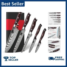 Japanese Chef Knife Set 5 PCS, High Carbon Stainless Steel Ultra Sharp Kitche...