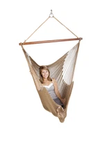 Hanging Hammock Chair Swing – 400lb – Lightweight 5lb Recycled Outdoor – Brown