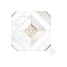 Verona Gold 12 In. X 12 In. Marble/Metal Mesh-Mounted Mosaic Floor and Wall Tile