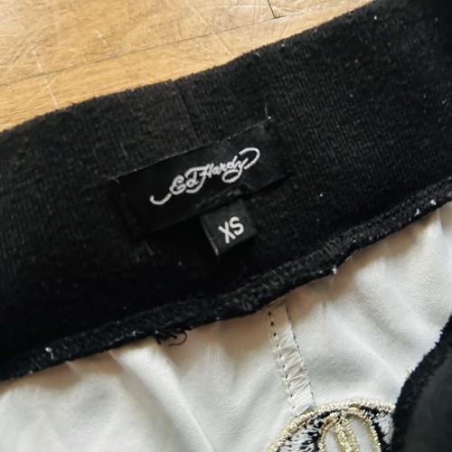 Ed Hardy Set Black Satin All Over Tattoo Full Zip Jacket Small and Pants XS - Picture 11 of 16
