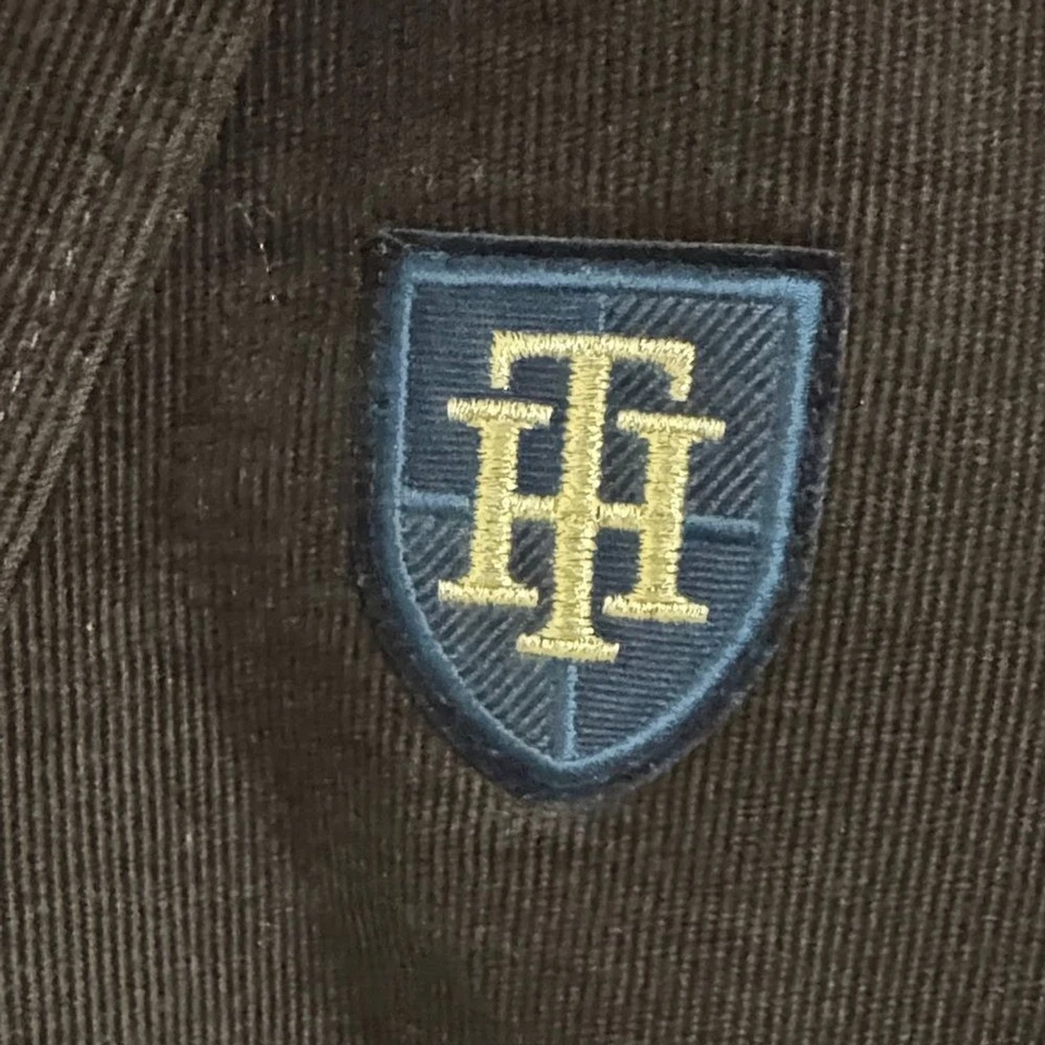 Blazer Tommy Hilfiger Para Mujer Marrón Oscuro Logo Cresta Pana Talla 2 Academia Foto 3 de 4