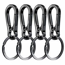 4x Keyring Clip Holder Clip Keychain Metal Carabiner Shape Key Ring Keyring Key