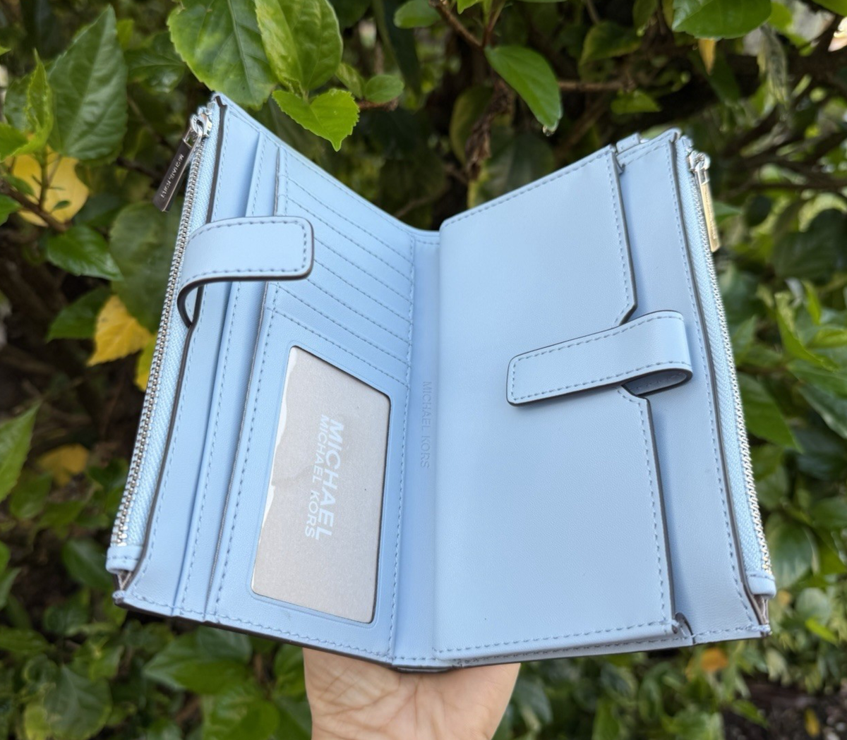 Michael Kors Jet Set Travel Double Zip Large Phone Wallet MK Pale