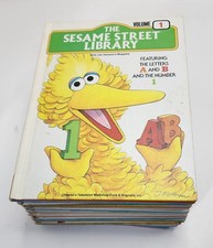 Vintage 1979 Sesame Street Libary Hard Cover Book Lot