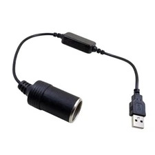 1ft USB to 12V 8W Car Cigarette Lighter Power Adapter Cable Compatible with 